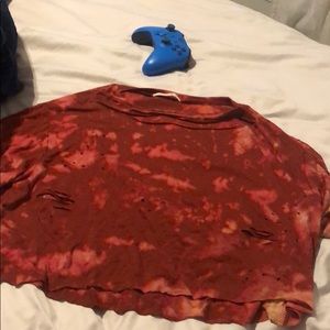 short sleeve crop, bleached and distressed!